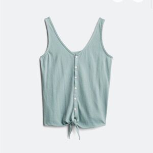Stitch Fix Chaser Vailey Button Down Tie Front Cotton Knit Tank Top (XL)